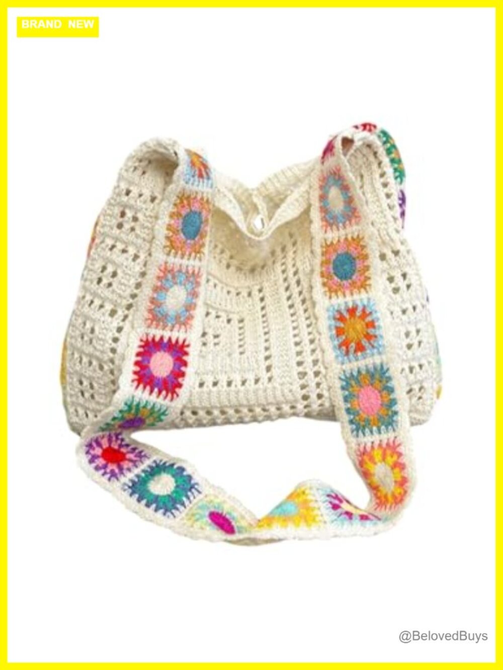 Crochet Tote Bag Hollow Out Slouchy Crossbody Beach Shoulder Bag Travel Daily